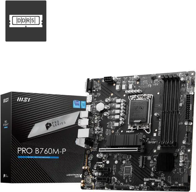 Alt view image 2 of 7 - MSI PRO B760M-P LGA 1700 Intel B760 SATA 6Gb/s Micro ATX Motherboard