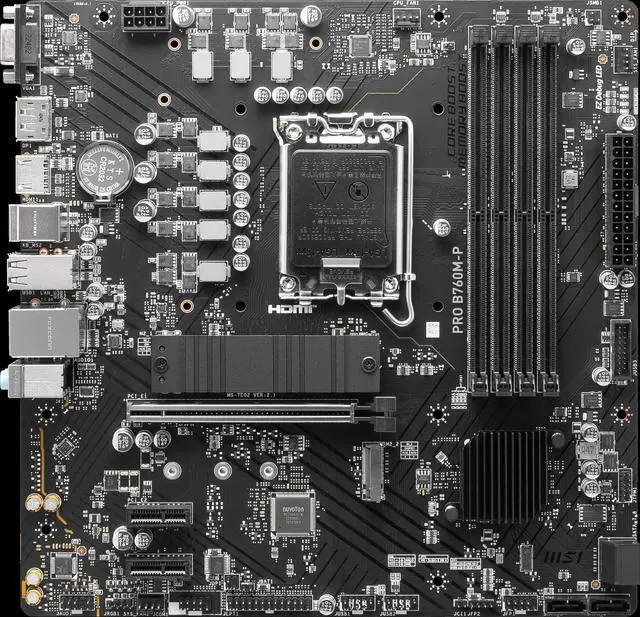 Alt view image 7 of 7 - MSI PRO B760M-P LGA 1700 Intel B760 SATA 6Gb/s Micro ATX Motherboard