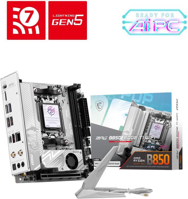 Main image of MSI MPG B850I EDGE TI WIFI AM5 Dual Channel DDR5 8200+ MT/s (OC) SATA 6GB High-speed Connectivity: EZ Antenna Audio Boost 5 AMD Motherboards