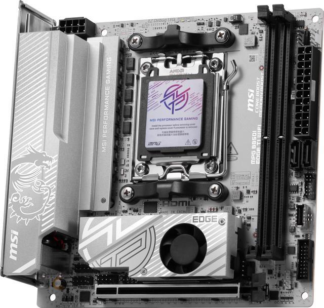 Alt view image 5 of 7 - MSI MPG B850I EDGE TI WIFI AM5 Dual Channel DDR5 8200+ MT/s (OC) SATA 6GB High-speed Connectivity: EZ Antenna Audio Boost 5 AMD Motherboards