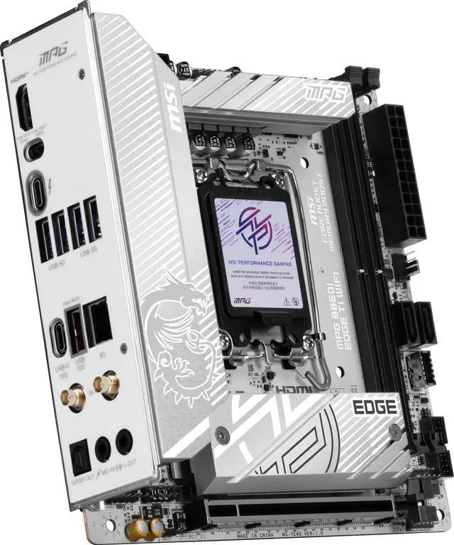 Alt view image 6 of 7 - MSI MPG B860I EDGE TI WIFI Intel LGA 1851 Mini-ITX motherboard - White