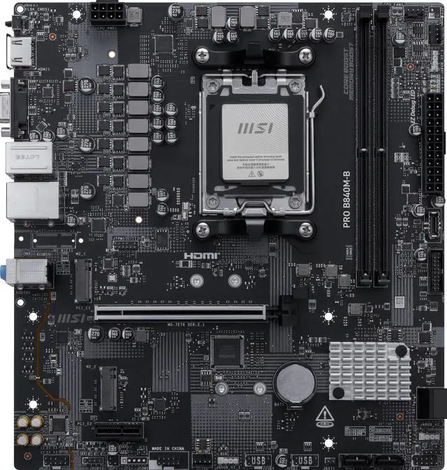 Main image of MSI PRO B840M-B AM5 AMD B840 AMD Motherboard