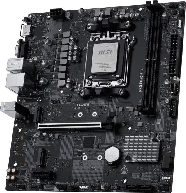 Alt view image 3 of 7 - MSI PRO B840M-B AM5 AMD B840 AMD Motherboard