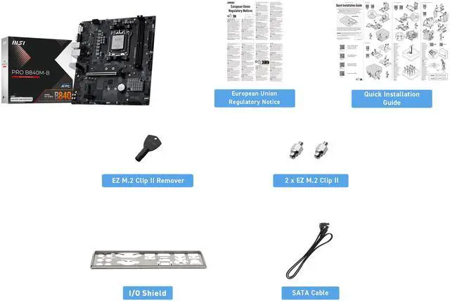 Alt view image 5 of 7 - MSI PRO B840M-B AM5 AMD B840 AMD Motherboard