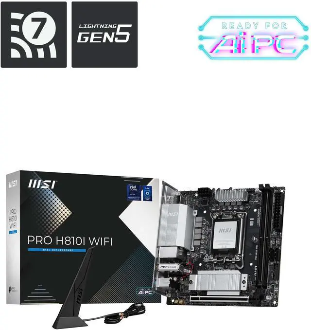 Main image of MSI PRO H810I WIFI MINI ITX LGA 1851 DDR5 WIFI 7 Bluetooth 5.4 Motherboard