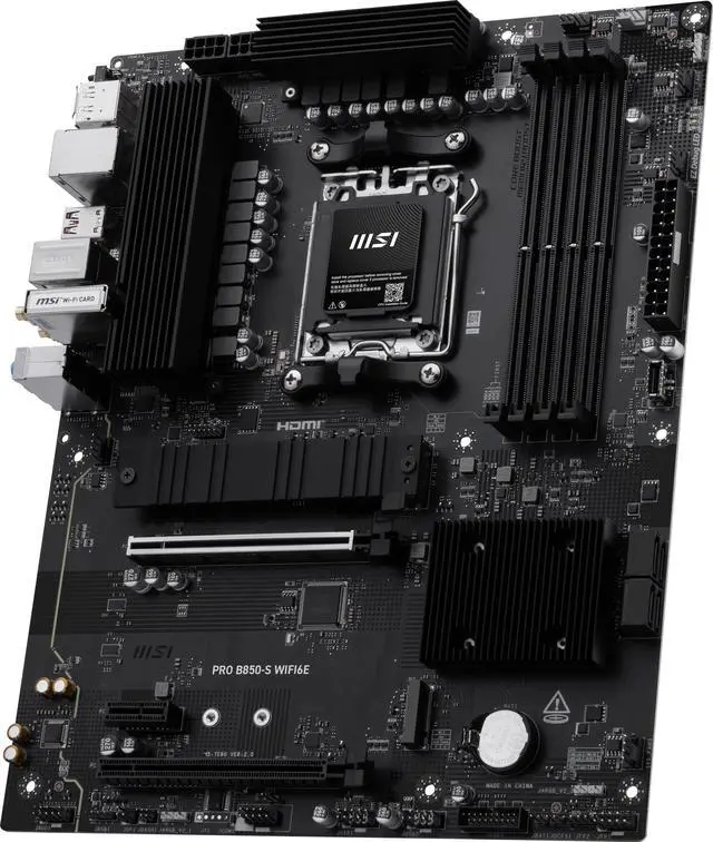 Alt view image 4 of 7 - MSI PRO B850-S WIFI6E AM5 AMD B850 SATA 6Gb/s 5G Network Wi-Fi7 DDR5 Motherboard