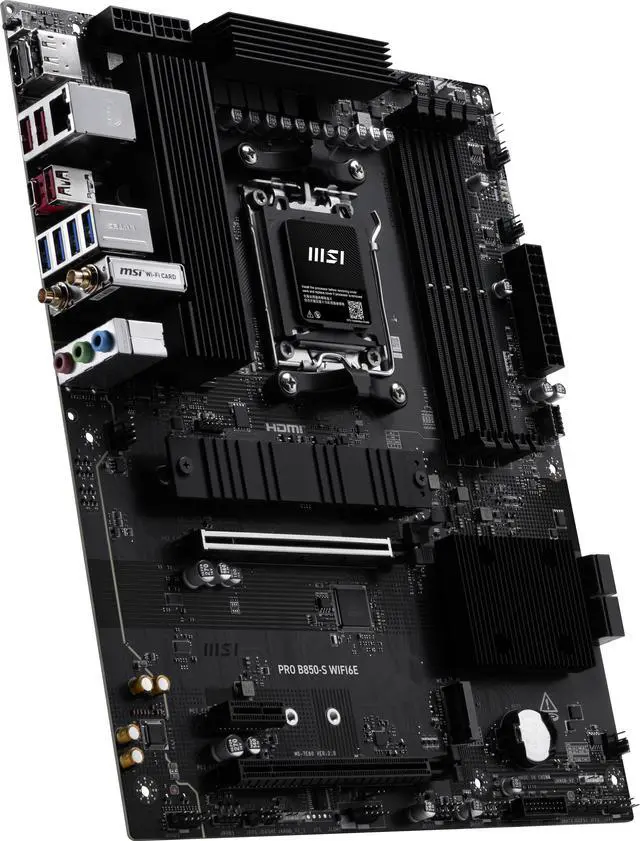 Alt view image 5 of 7 - MSI PRO B850-S WIFI6E AM5 AMD B850 SATA 6Gb/s 5G Network Wi-Fi7 DDR5 Motherboard