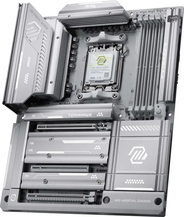 Alt view image 4 of 11 - MSI MAG X870E TOMAHAWK MAX WIFI PZ AM5 AMD X870E Back Connect Motherboard, SATA 6Gb/s M.2 DDR5 Wi-Fi 7 5G LAN ATX Motherboards