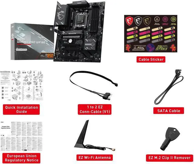 Alt view image 6 of 7 - MSI B850 GAMING PRO WIFI6E AM5 AMD B850 ATX Motherboards