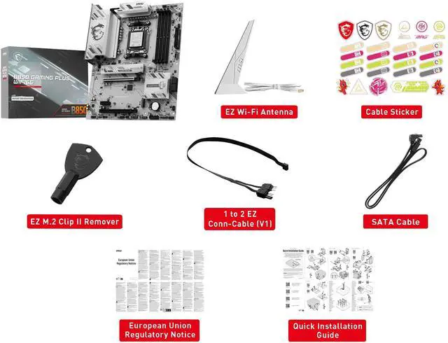 Alt view image 8 of 8 - MSI B850 GAMING PLUS WIFI6E AM5 AMD B850 SATA 6Gb/s 5G Network Wi-Fi7 DDR5 Motherboard