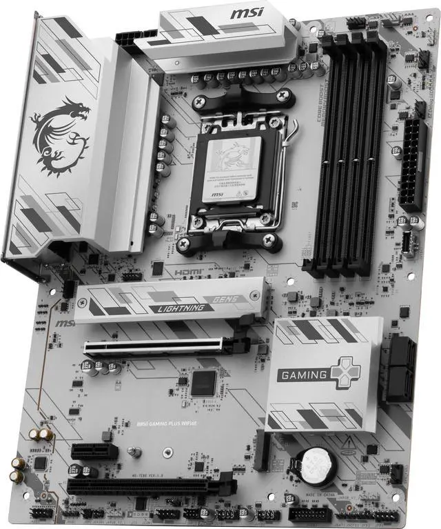 Alt view image 4 of 8 - MSI B850 GAMING PLUS WIFI6E AM5 AMD B850 SATA 6Gb/s 5G Network Wi-Fi7 DDR5 Motherboard