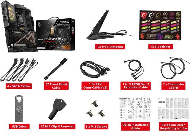 Alt view image 3 of 13 - MSI MEG X870E ACE MAX AM5 AMD X870E Motherboard