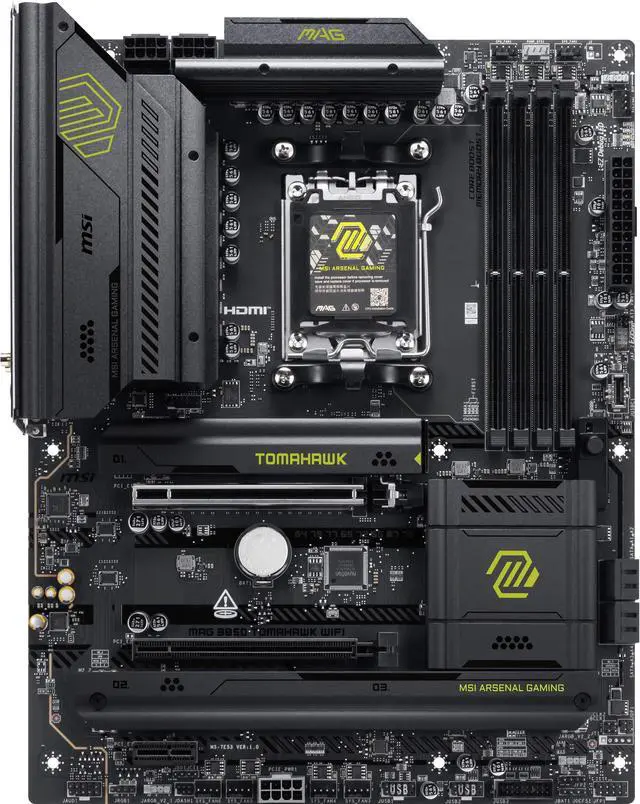 Alt view image 2 of 7 - MSI MAG B850 TOMAHAWK WIFI AM5 AMD B850 SATA 6Gb/s 5G Network Wi-Fi7 DDR5 Motherboard