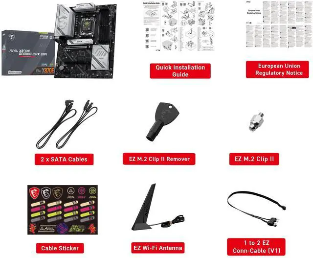 Alt view image 7 of 7 - MSI MAG X870E GAMING MAX WIFI, DDR5, PCIe 5.0 x16, Wi-Fi 7, USB 3.2 Gen 2, ATX