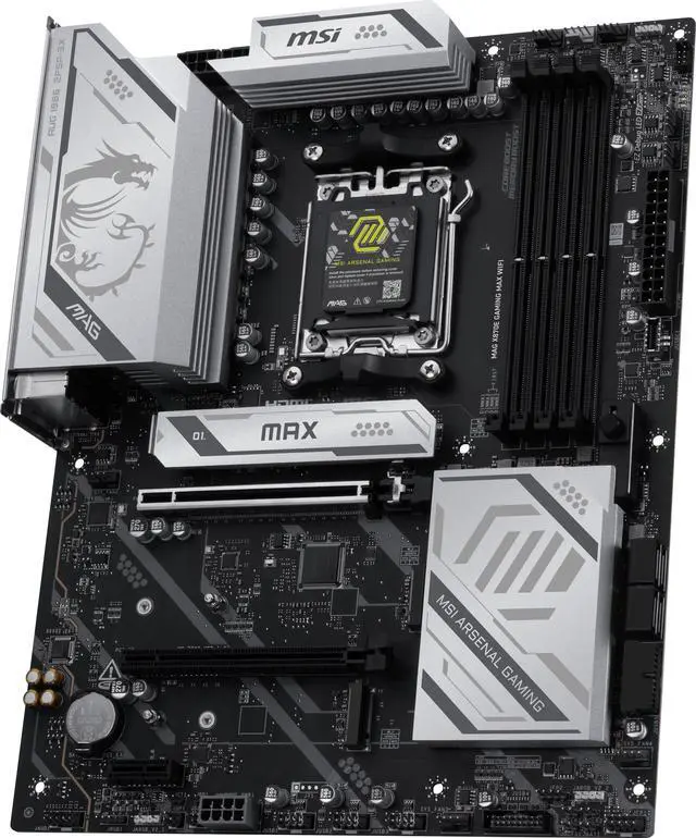 Alt view image 4 of 7 - MSI MAG X870E GAMING MAX WIFI, DDR5, PCIe 5.0 x16, Wi-Fi 7, USB 3.2 Gen 2, ATX