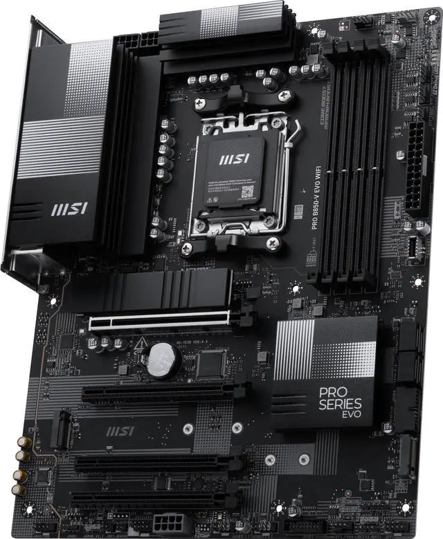 Alt view image 4 of 7 - MSI PRO B850-V EVO WIFI AM5 AMD B850 SATA 6Gb/s 5G Network Wi-Fi6E DDR5 Motherboard