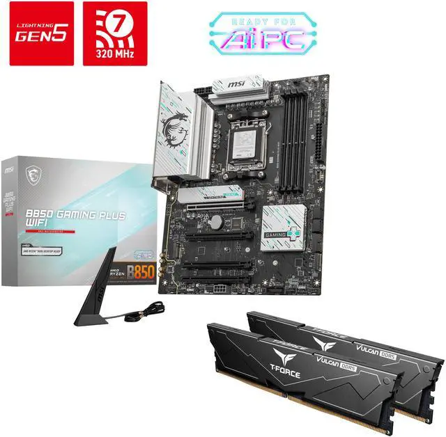Main image of MSI B850 Gaming Plus WiFi Bundle - Motherboard & 32GB Memory Kit