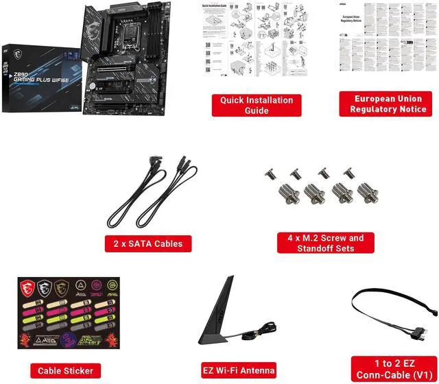 Alt view image 7 of 7 - Z890 GAMING PLUS WIFI6E Motherboard, ATX-Supports Intel Core Ultra Processors (Series 2), LGA 1851 - DDR5 Memory Boost (Up to 9200+MT/s OC), 1 x PCIe 5.0 x16, 1 x M.2 Gen5, Intel Killer 5G LAN, Wi-Fi 7