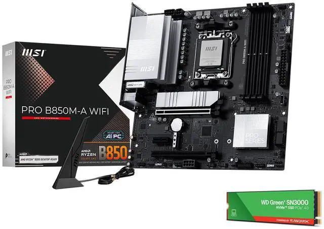 Main image of MSI Pro B850M-A WiFi Bundle - Motherboard & 1TB NVMe SSD