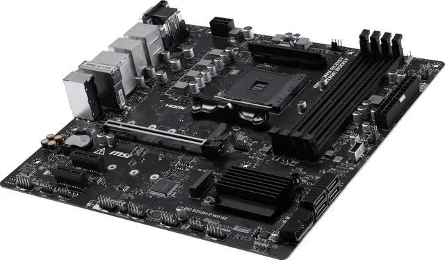 Alt view image 5 of 6 - MSI PRO B550M-P WIFI6E AM4 AMD B550 Micro ATX Motherboard - DDR4 4400+, PCIe 4.0, Dual M.2 (Gen4), Wi-Fi 6E, BT 5.3, Front USB-C, Realtek 1GbE LAN