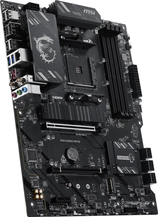 Alt view image 3 of 6 - MSI B550 GAMING WIFI6E AM4 AMD B550 SATA 6GB/S 1G LAN DDR4 M.2 Wi-Fi 6E ATX Motherboard