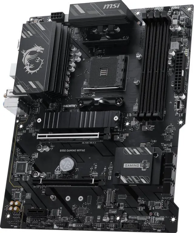 Alt view image 4 of 6 - MSI B550 GAMING WIFI6E AM4 AMD B550 SATA 6GB/S 1G LAN DDR4 M.2 Wi-Fi 6E ATX Motherboard