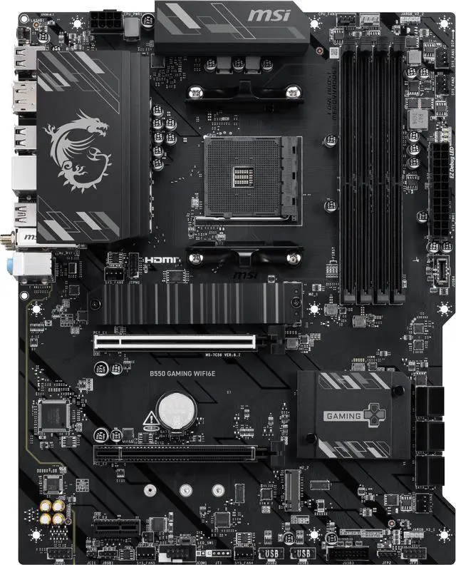 Alt view image 2 of 6 - MSI B550 GAMING WIFI6E AM4 AMD B550 SATA 6GB/S 1G LAN DDR4 M.2 Wi-Fi 6E ATX Motherboard
