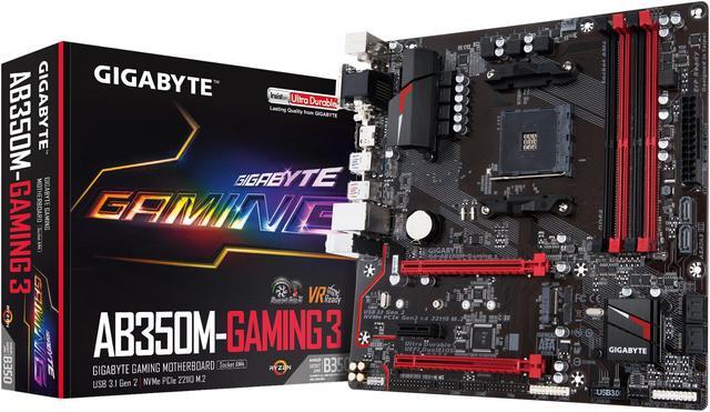 Alt view image 5 of 5 - GIGABYTE GA-AB350M-Gaming 3 (rev. 1.0) AM4 AMD B350 USB 3.1 HDMI Micro ATX AMD Motherboard