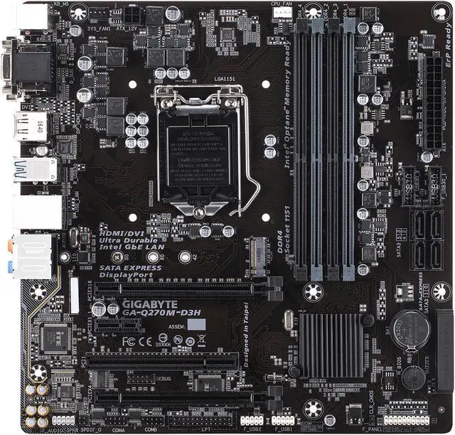 Main image of GIGABYTE GA-Q270M-D3H (rev. 1.0) LGA 1151 Intel Q270 HDMI USB 3.1 Micro ATX Motherboards - Intel