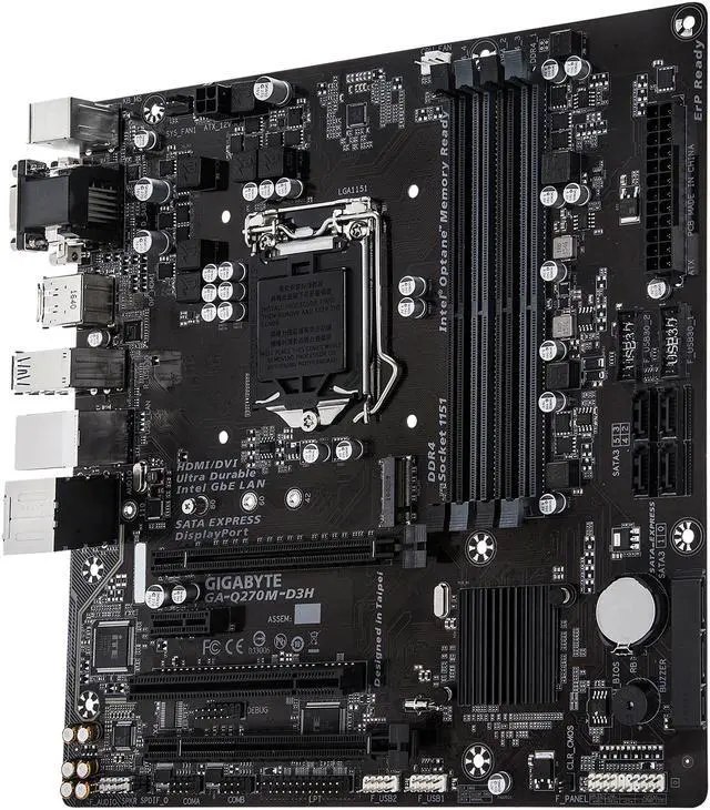 Alt view image 2 of 4 - GIGABYTE GA-Q270M-D3H (rev. 1.0) LGA 1151 Intel Q270 HDMI USB 3.1 Micro ATX Motherboards - Intel