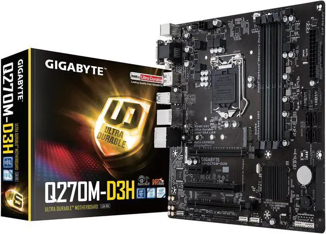 Alt view image 4 of 4 - GIGABYTE GA-Q270M-D3H (rev. 1.0) LGA 1151 Intel Q270 HDMI USB 3.1 Micro ATX Motherboards - Intel