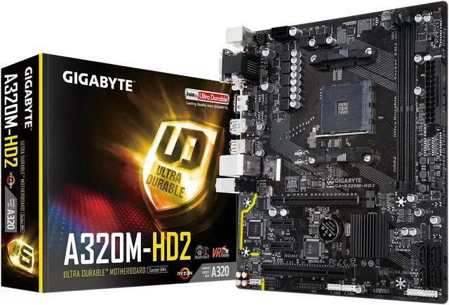Alt view image 5 of 5 - GIGABYTE GA-A320M-HD2 (rev. 1.0) AM4 AMD A320 USB 3.1 HDMI Micro ATX AMD Motherboard