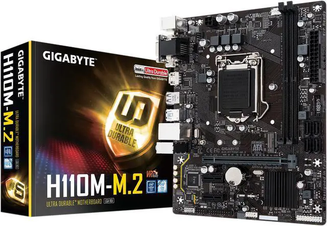 Alt view image 3 of 3 - GIGABYTE GA-H110M-M.2 (rev. 1.0) LGA 1151 Intel H110 HDMI USB 3.1 Micro ATX Intel Motherboard