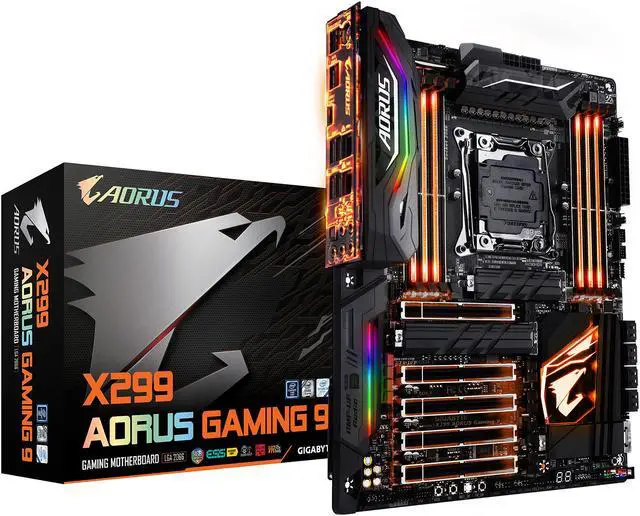 Alt view image 6 of 6 - GIGABYTE AORUS X299 AORUS Gaming 9 (rev. 1.0) LGA 2066 Intel X299 USB 3.1 ATX Intel Motherboard