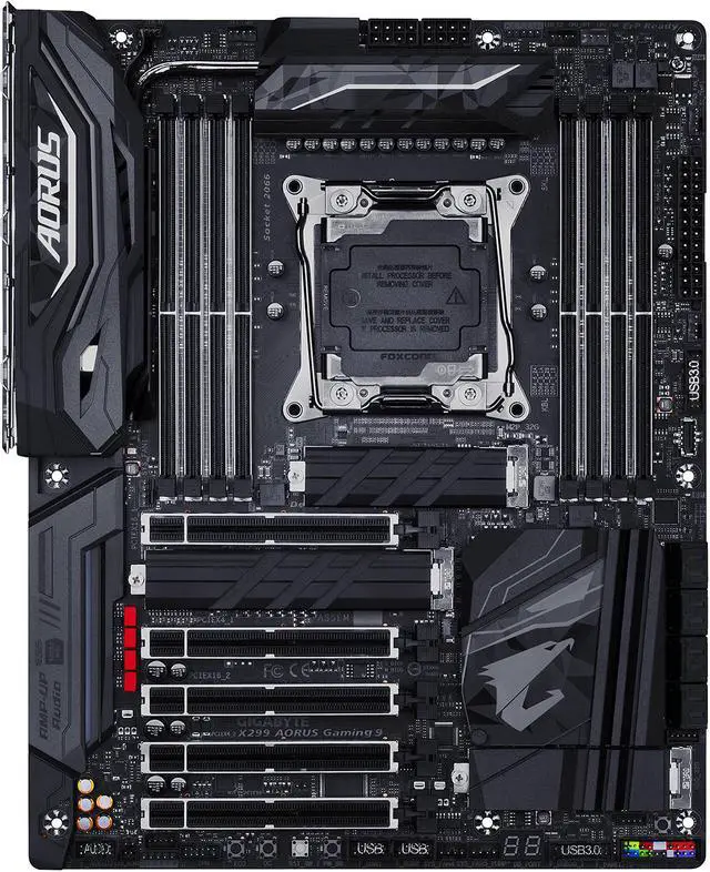 Alt view image 3 of 6 - GIGABYTE AORUS X299 AORUS Gaming 9 (rev. 1.0) LGA 2066 Intel X299 USB 3.1 ATX Intel Motherboard