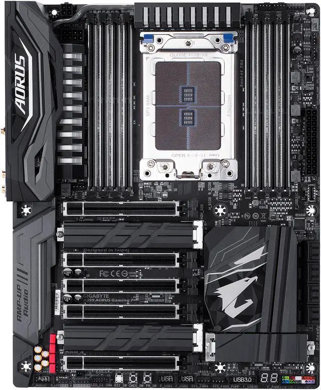 Alt view image 3 of 6 - GIGABYTE X399 AORUS Gaming 7 sTR4 AMD X399 ATX 3*M.2 4-Way SLI AMD Motherboard