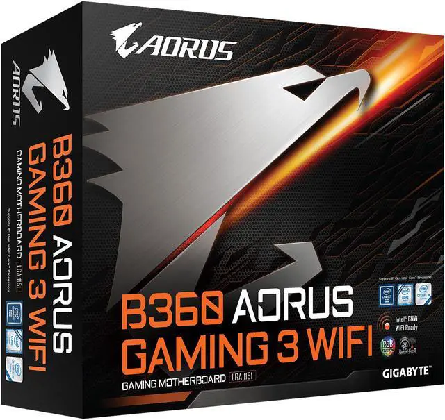 Alt view image 12 of 12 - GIGABYTE B360 AORUS Gaming 3 WIFI LGA 1151 (300 Series) Intel B360 HDMI USB 3.1 ATX Intel Motherboard