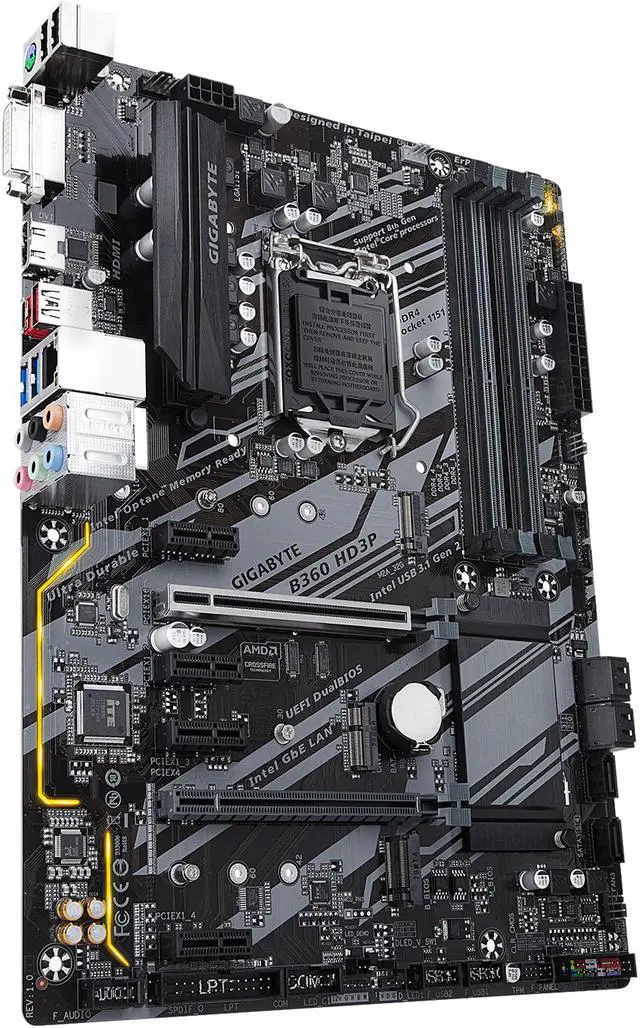 Alt view image 3 of 6 - GIGABYTE B360 HD3P LGA 1151 (300 Series) Intel B360 HDMI USB 3.1 ATX Intel Motherboard