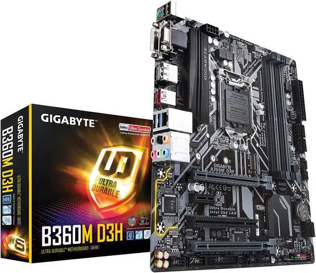Alt view image 5 of 6 - GIGABYTE B360M D3H LGA 1151 (300 Series) Intel B360 HDMI USB 3.1 Micro ATX Intel Motherboard
