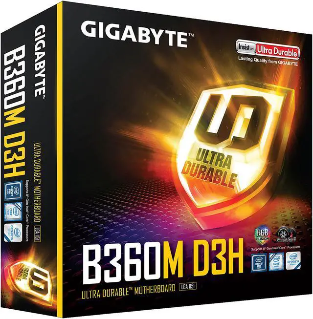 Alt view image 6 of 6 - GIGABYTE B360M D3H LGA 1151 (300 Series) Intel B360 HDMI USB 3.1 Micro ATX Intel Motherboard