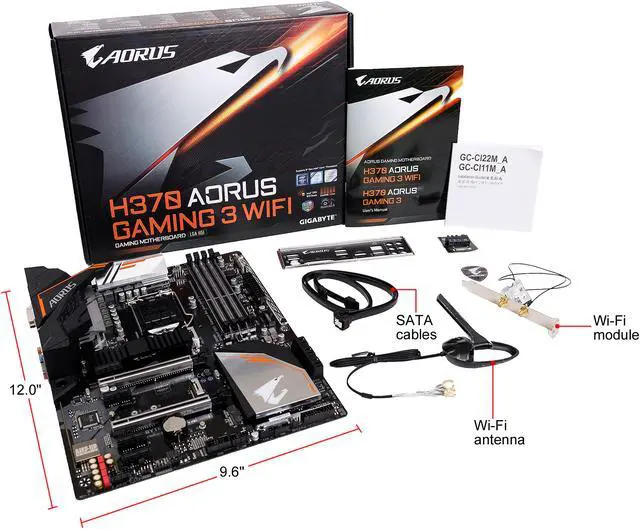 Alt view image 11 of 12 - GIGABYTE H370 AORUS Gaming 3 WIFI LGA 1151 (300 Series) Intel H370 HDMI USB 3.1 ATX Intel Motherboard