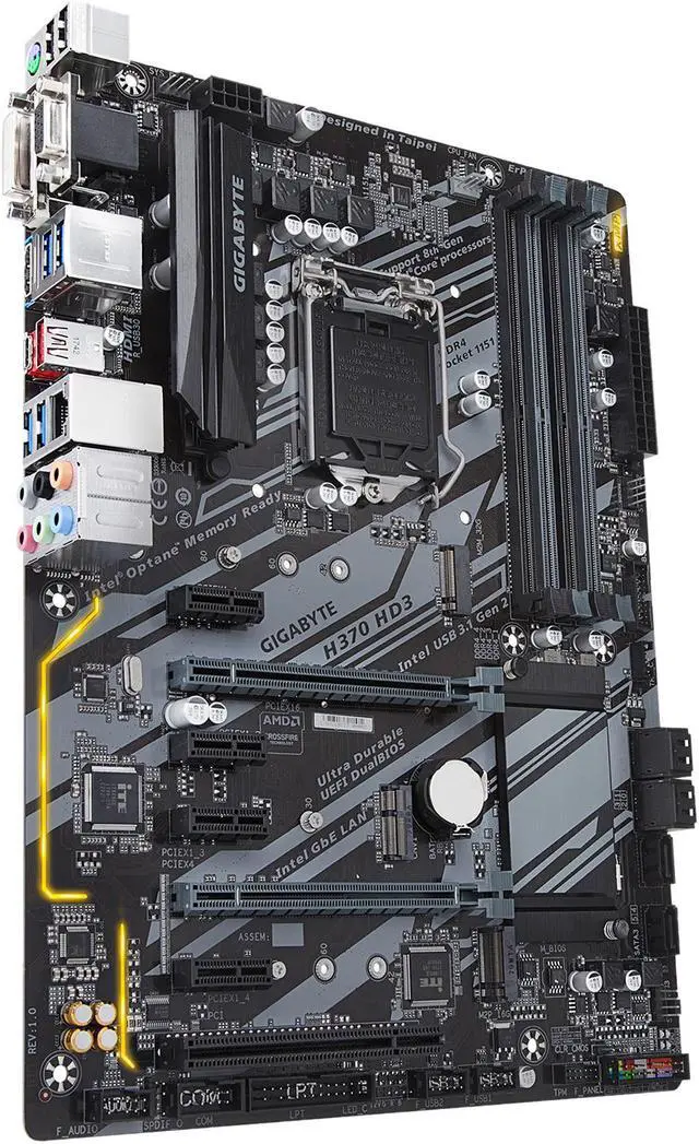 Alt view image 4 of 9 - GIGABYTE H370 HD3 LGA 1151 (300 Series) Intel H370 HDMI USB 3.1 ATX Intel Motherboard