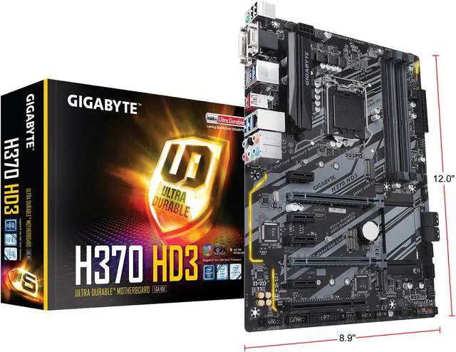Alt view image 8 of 9 - GIGABYTE H370 HD3 LGA 1151 (300 Series) Intel H370 HDMI USB 3.1 ATX Intel Motherboard