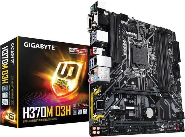 Alt view image 5 of 5 - GIGABYTE H370M D3H LGA 1151 (300 Series) Intel H370 HDMI USB 3.1 Micro ATX Intel Motherboard
