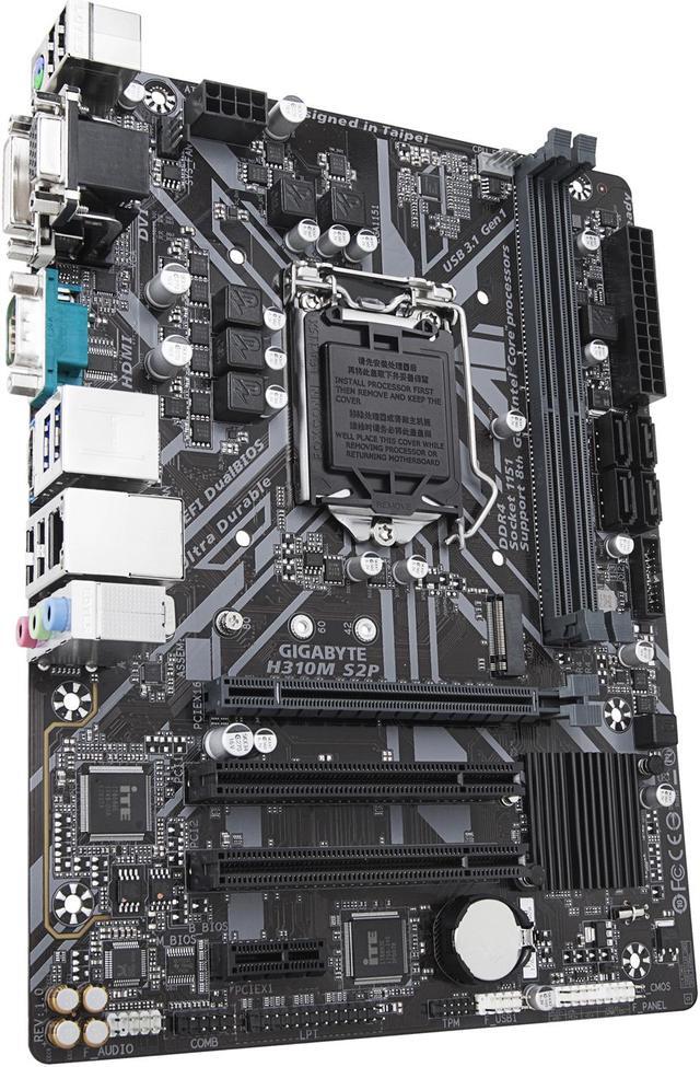 Alt view image 3 of 5 - GIGABYTE H310M S2P LGA 1151 (300 Series) Intel H310 HDMI USB 3.1 Micro ATX Intel Motherboard