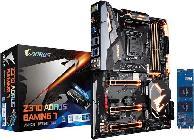 Alt view image 8 of 9 - GIGABYTE Z370 AORUS GAMING 7-OP LGA 1151 (300 Series) Intel Z370 ATX Motherboard with 32GB Intel Optane Memory