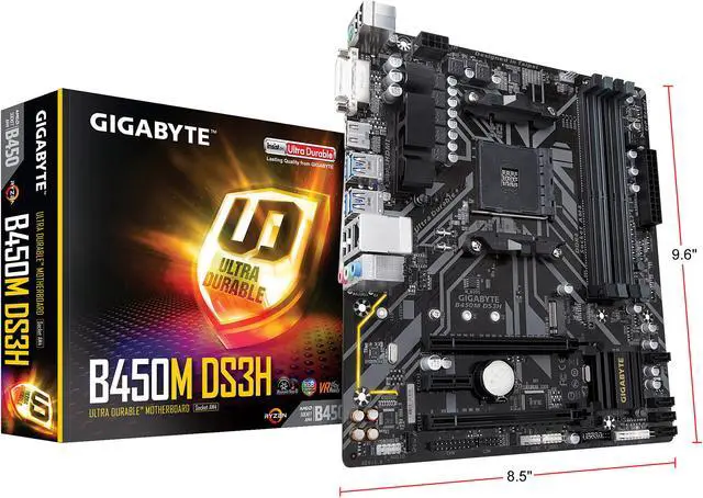 Alt view image 9 of 14 - GIGABYTE B450M DS3H AM4 Micro ATX AMD Motherboard