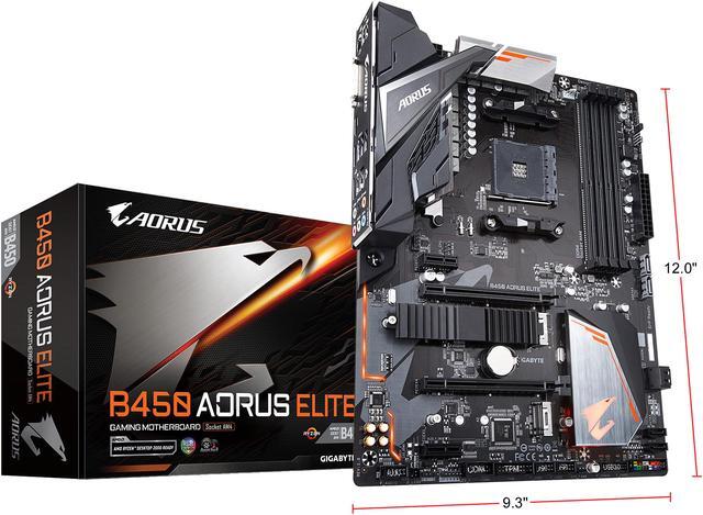Alt view image 10 of 10 - GIGABYTE B450 AORUS ELITE AM4 AMD B450 ATX AMD Motherboard