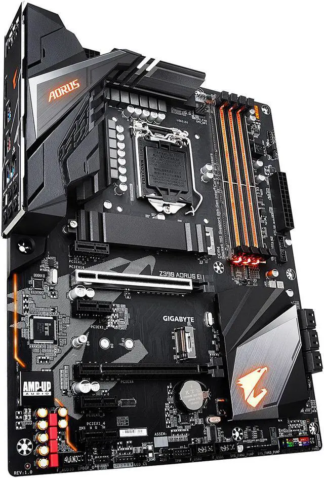 Alt view image 4 of 10 - GIGABYTE Z390 AORUS ELITE LGA 1151 (300 Series) Intel Z390 ATX Intel Motherboard