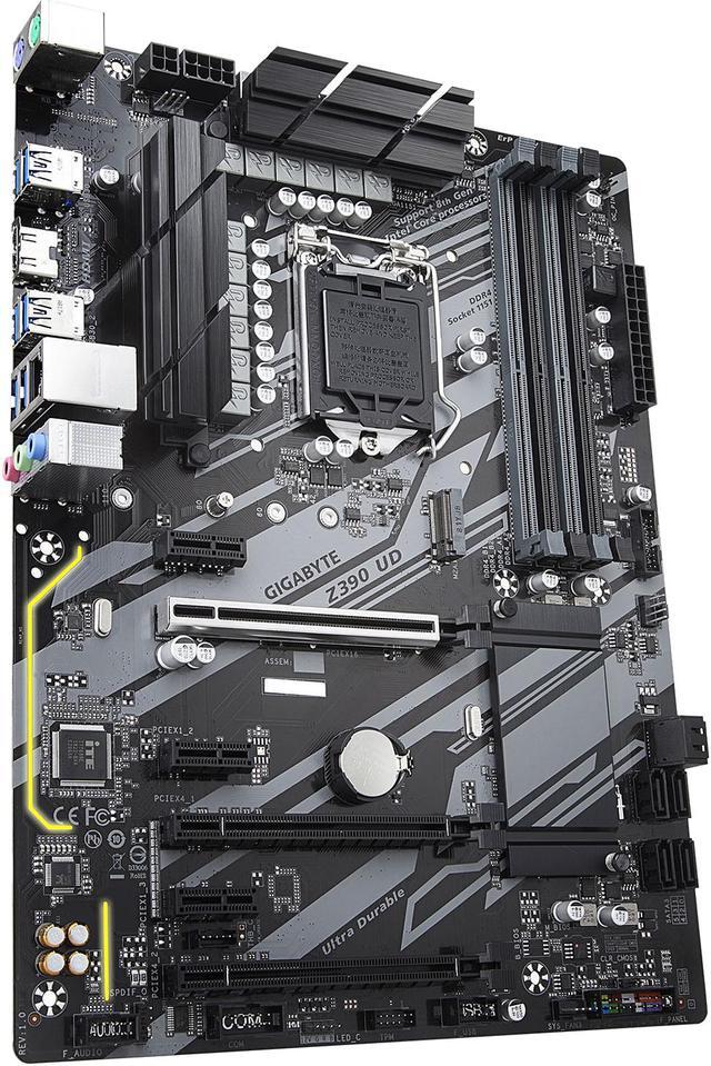 Alt view image 4 of 9 - GIGABYTE Z390 UD LGA 1151 (300 Series) Intel Z390 SATA 6Gb/s ATX Intel Motherboard for Cryptocurrency Mining with Above 4G Decoding, 6 x PCIe Slots